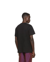 schwarzes bedrucktes T-Shirt mit einem Rundhalsausschnitt von Adidas Originals By Alexander Wang