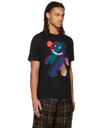 schwarzes bedrucktes T-Shirt mit einem Rundhalsausschnitt von Ps By Paul Smith