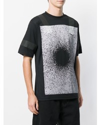 schwarzes bedrucktes T-Shirt mit einem Rundhalsausschnitt von U.P.W.W.