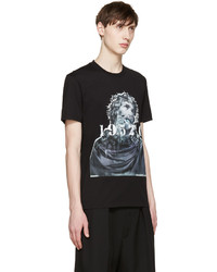 schwarzes bedrucktes T-Shirt mit einem Rundhalsausschnitt von Givenchy