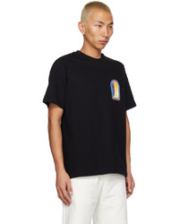 schwarzes bedrucktes T-Shirt mit einem Rundhalsausschnitt von Casablanca