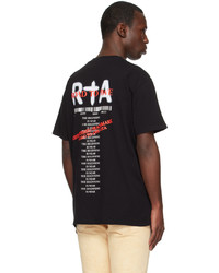 schwarzes bedrucktes T-Shirt mit einem Rundhalsausschnitt von RtA