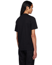 schwarzes bedrucktes T-Shirt mit einem Rundhalsausschnitt von Dunhill