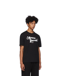 schwarzes bedrucktes T-Shirt mit einem Rundhalsausschnitt von McQ Alexander McQueen