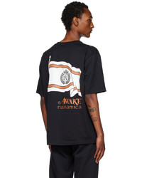 schwarzes bedrucktes T-Shirt mit einem Rundhalsausschnitt von Awake NY