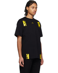 schwarzes bedrucktes T-Shirt mit einem Rundhalsausschnitt von A-Cold-Wall*