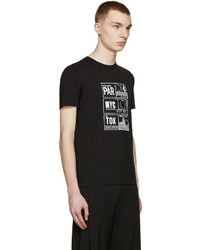 schwarzes bedrucktes T-Shirt mit einem Rundhalsausschnitt von Kenzo