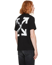 schwarzes bedrucktes T-Shirt mit einem Rundhalsausschnitt von Off-White