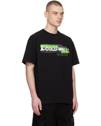 schwarzes bedrucktes T-Shirt mit einem Rundhalsausschnitt von A-Cold-Wall*