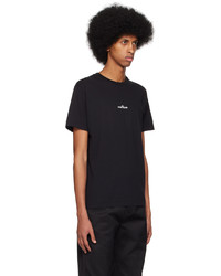 schwarzes bedrucktes T-Shirt mit einem Rundhalsausschnitt von Stone Island