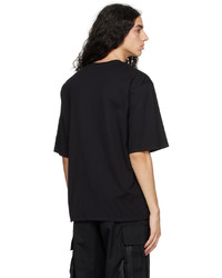 schwarzes bedrucktes T-Shirt mit einem Rundhalsausschnitt von MSGM