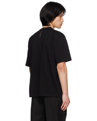 schwarzes bedrucktes T-Shirt mit einem Rundhalsausschnitt von C2h4