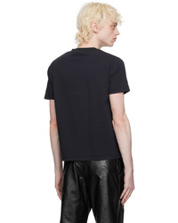 schwarzes bedrucktes T-Shirt mit einem Rundhalsausschnitt von Maximilian Davis