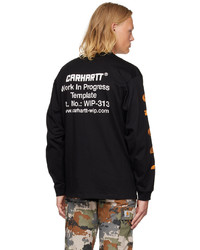 schwarzes bedrucktes T-Shirt mit einem Rundhalsausschnitt von CARHARTT WORK IN PROGRESS