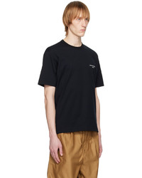 schwarzes bedrucktes T-Shirt mit einem Rundhalsausschnitt von Comme des Garcons Homme