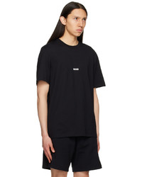 schwarzes bedrucktes T-Shirt mit einem Rundhalsausschnitt von MSGM