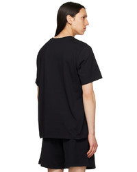 schwarzes bedrucktes T-Shirt mit einem Rundhalsausschnitt von MSGM