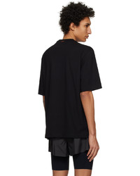 schwarzes bedrucktes T-Shirt mit einem Rundhalsausschnitt von Zegna