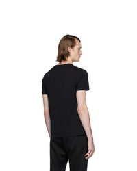 schwarzes bedrucktes T-Shirt mit einem Rundhalsausschnitt von Alexander McQueen