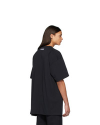 schwarzes bedrucktes T-Shirt mit einem Rundhalsausschnitt von Vetements