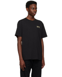 schwarzes bedrucktes T-Shirt mit einem Rundhalsausschnitt von Saturdays Nyc