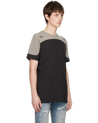 schwarzes bedrucktes T-Shirt mit einem Rundhalsausschnitt von Off-White