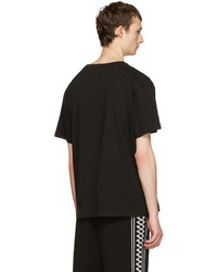 schwarzes bedrucktes T-Shirt mit einem Rundhalsausschnitt von Stella McCartney