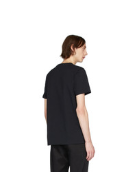 schwarzes bedrucktes T-Shirt mit einem Rundhalsausschnitt von Norse Projects