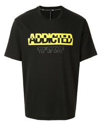 schwarzes bedrucktes T-Shirt mit einem Rundhalsausschnitt von Blackbarrett