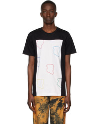 schwarzes bedrucktes T-Shirt mit einem Rundhalsausschnitt von Bloke