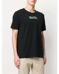 schwarzes bedrucktes T-Shirt mit einem Rundhalsausschnitt von House of Holland
