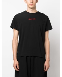 schwarzes bedrucktes T-Shirt mit einem Rundhalsausschnitt von Simone Rocha