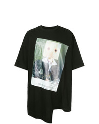 schwarzes bedrucktes T-Shirt mit einem Rundhalsausschnitt von Bmuet(Te)