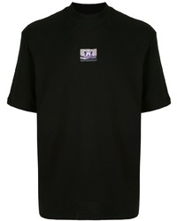 schwarzes bedrucktes T-Shirt mit einem Rundhalsausschnitt von Boramy Viguier