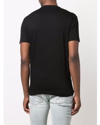 schwarzes bedrucktes T-Shirt mit einem Rundhalsausschnitt von DSQUARED2