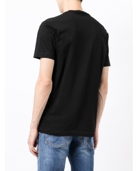 schwarzes bedrucktes T-Shirt mit einem Rundhalsausschnitt von DSQUARED2