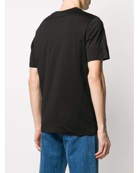 schwarzes bedrucktes T-Shirt mit einem Rundhalsausschnitt von Emporio Armani