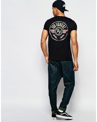 schwarzes bedrucktes T-Shirt mit einem Rundhalsausschnitt von Asos