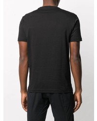 schwarzes bedrucktes T-Shirt mit einem Rundhalsausschnitt von Ea7 Emporio Armani