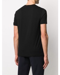 schwarzes bedrucktes T-Shirt mit einem Rundhalsausschnitt von Giorgio Armani