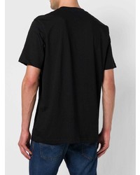 schwarzes bedrucktes T-Shirt mit einem Rundhalsausschnitt von Diesel