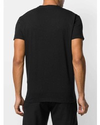 schwarzes bedrucktes T-Shirt mit einem Rundhalsausschnitt von DSQUARED2