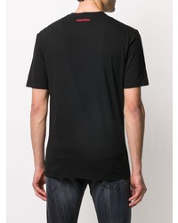 schwarzes bedrucktes T-Shirt mit einem Rundhalsausschnitt von DSQUARED2