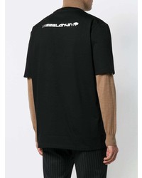 schwarzes bedrucktes T-Shirt mit einem Rundhalsausschnitt von Lanvin