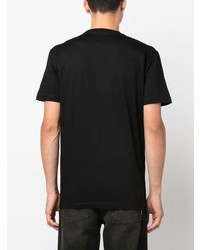 schwarzes bedrucktes T-Shirt mit einem Rundhalsausschnitt von DSQUARED2