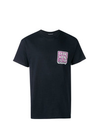 schwarzes bedrucktes T-Shirt mit einem Rundhalsausschnitt von Call Me 917