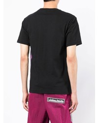 schwarzes bedrucktes T-Shirt mit einem Rundhalsausschnitt von A Bathing Ape