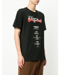 schwarzes bedrucktes T-Shirt mit einem Rundhalsausschnitt von Yoshiokubo