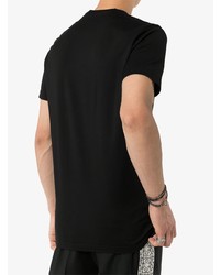 schwarzes bedrucktes T-Shirt mit einem Rundhalsausschnitt von DSQUARED2