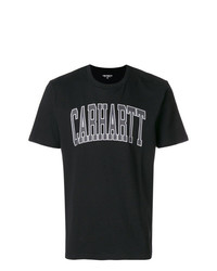schwarzes bedrucktes T-Shirt mit einem Rundhalsausschnitt von Carhartt